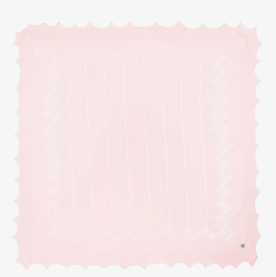 Baby Girls Pink Knitted Shawl (105cm)