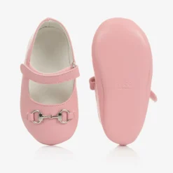 Baby Girls Pink Leather Shoes