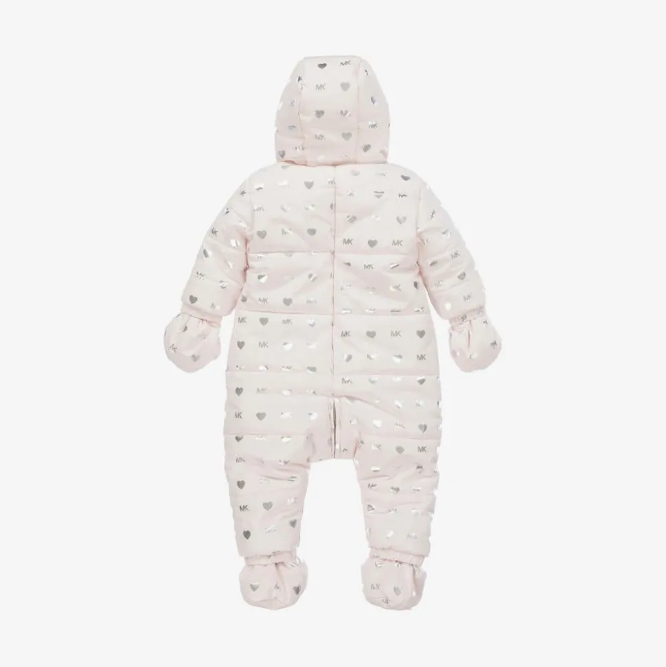 Baby Girls Pink Monogram Snowsuit