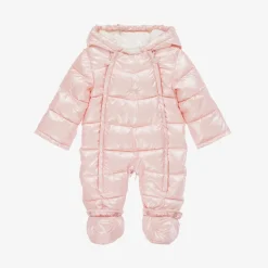 Baby Girls Pink Padded Snowsuit