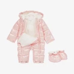 Baby Girls Pink Padded Snowsuit
