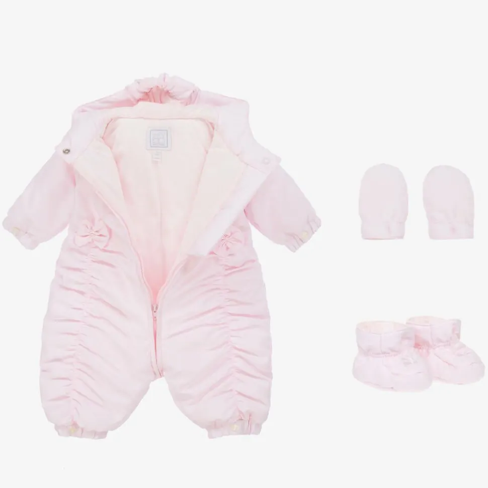 Baby Girls Pink Padded Snowsuit