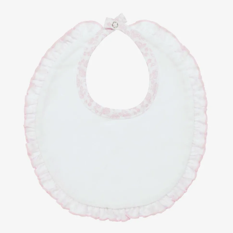 Baby Girls Pink Pima Cotton Summer Gardens Bib