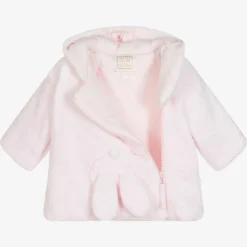 Baby Girls Pink Plush Bunny Coat