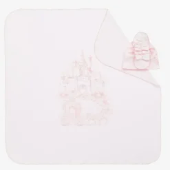 Baby Girls Pink Princess Cotton Blanket Gift Set