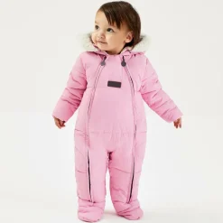 Baby Girls Pink Puffer Snowsuit