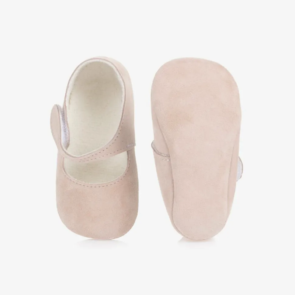 Baby Girls Pink Suede Pre-Walker Shoes