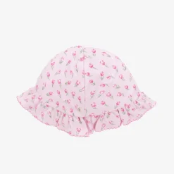 Baby Girls Pink Tulip Blossoms Pima Cotton Hat