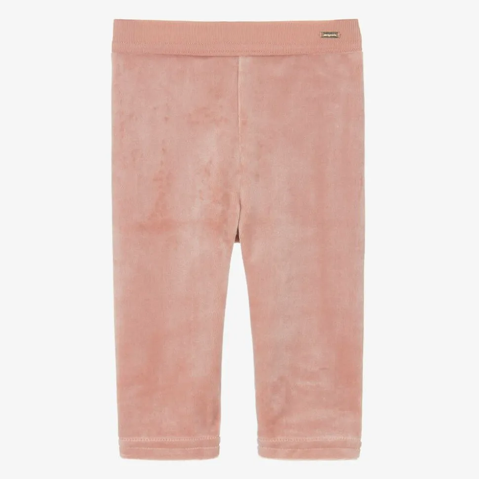 Baby Girls Pink Velour Leggings