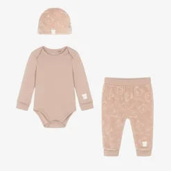 Baby Girls Pink Velour Trouser Set