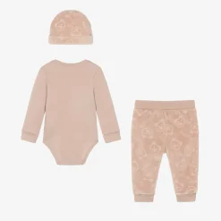 Baby Girls Pink Velour Trouser Set
