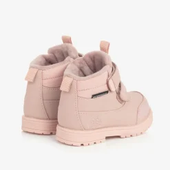 Baby Girls Pink Waterproof Velcro Boots