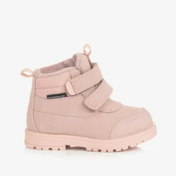Baby Girls Pink Waterproof Velcro Boots