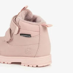 Baby Girls Pink Waterproof Velcro Boots