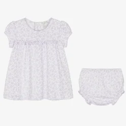 Baby Girls Purple Cotton Summer Gardens Dress