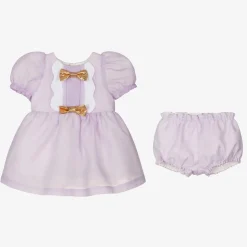 Baby Girls Purple Crêpe Bows Dress
