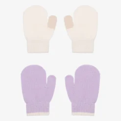 Baby Girls Purple Knit Mittens (2 Pack)