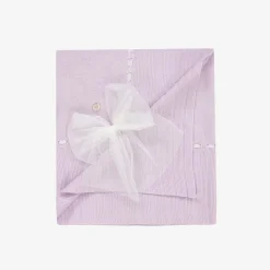 Baby Girls Purple Tulle Bow Blanket (102cm)