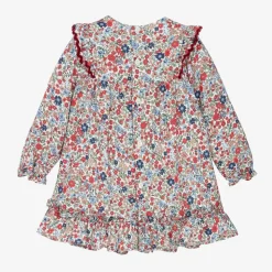 Baby Girls Red Cotton Floral Dress