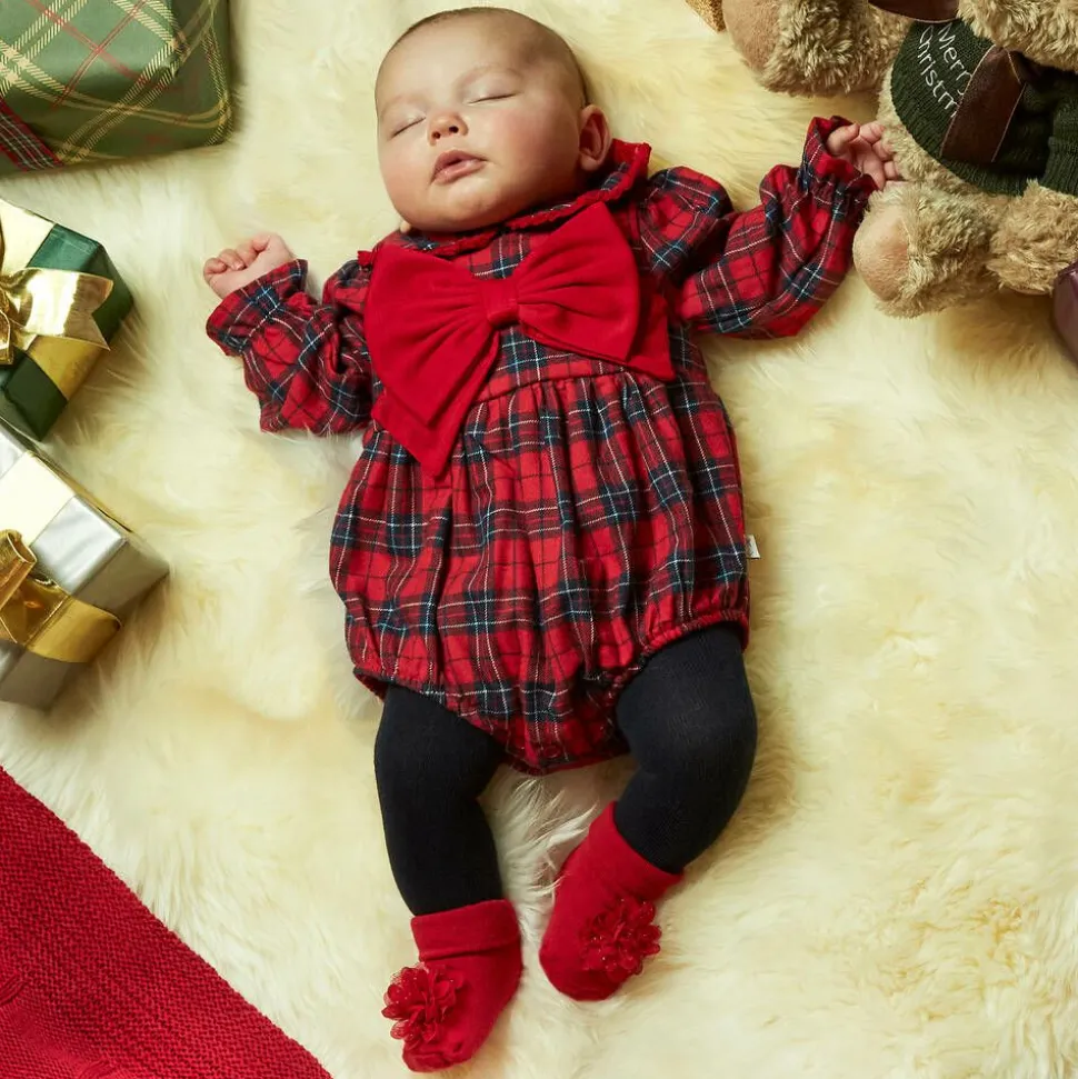 Baby Girls Red Headband & Booties Set