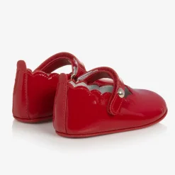 Baby Girls Red Leather Pre-Walker Shoes