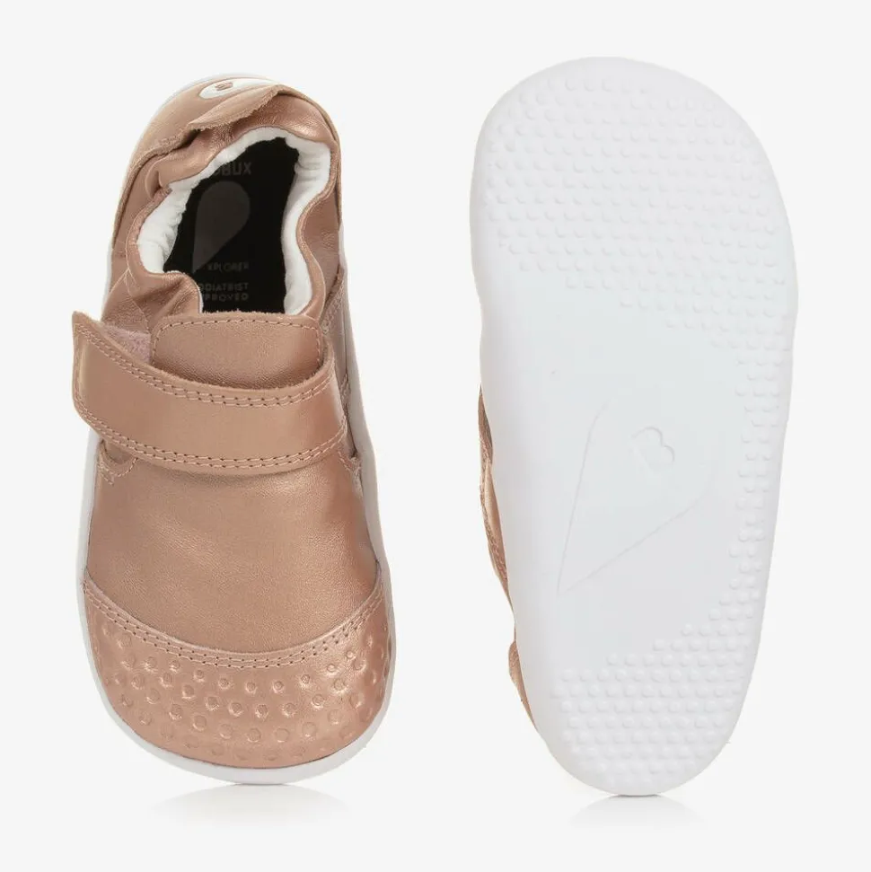 Baby Girls Rose Gold Leather First Walkers