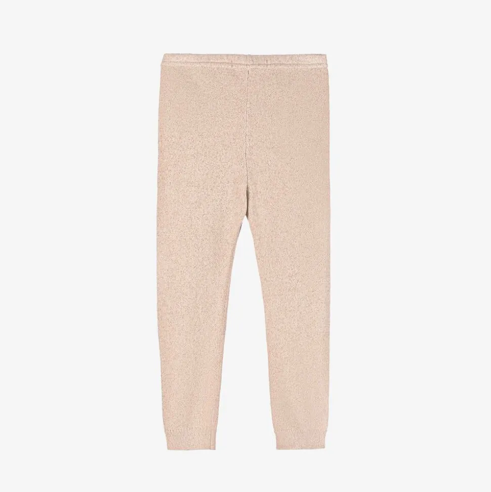Baby Girls Rose Gold Lurex Leggings