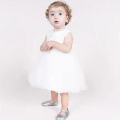 Baby Girls Silver Leather Pre-Walker Shoes