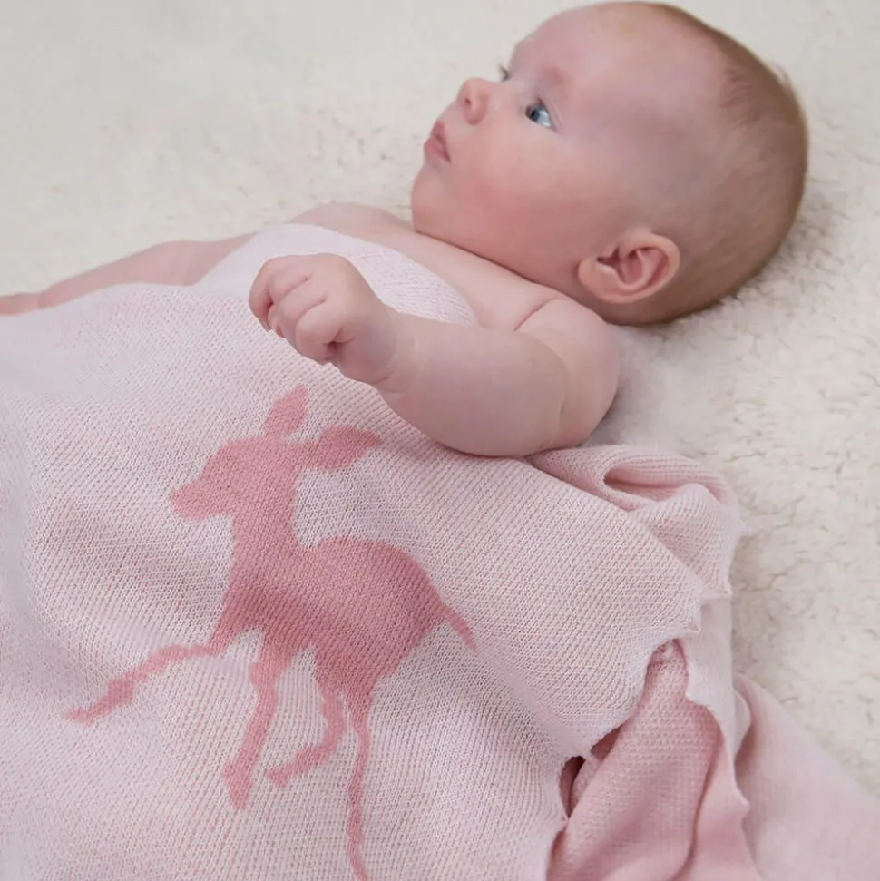 Baby Girls White Cotton & Pink Wool Gift Set