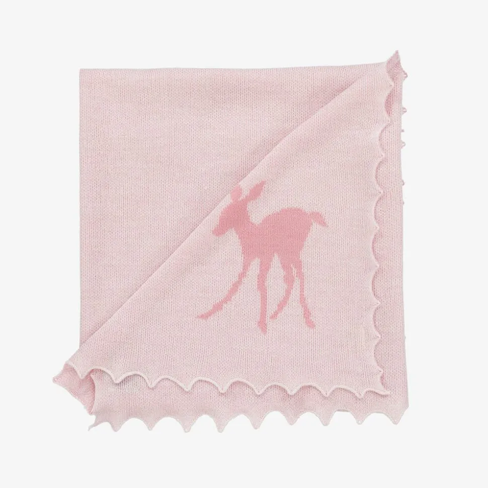 Baby Girls White Cotton & Pink Wool Gift Set