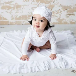 Baby Girls White Cotton Blanket (90cm)