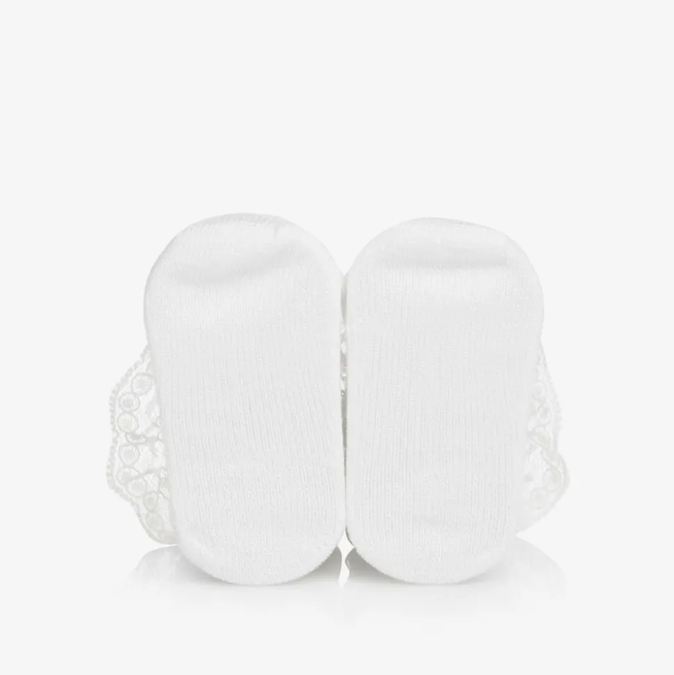Baby Girls White Cotton Frilly Socks
