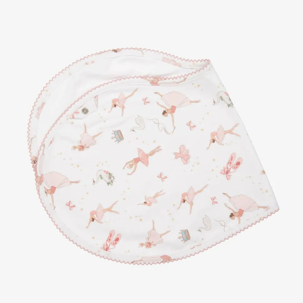 Baby Girls White Cotton Opera Burp Cloth (59cm)