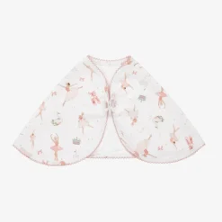 Baby Girls White Cotton Opera Burp Cloth (59cm)