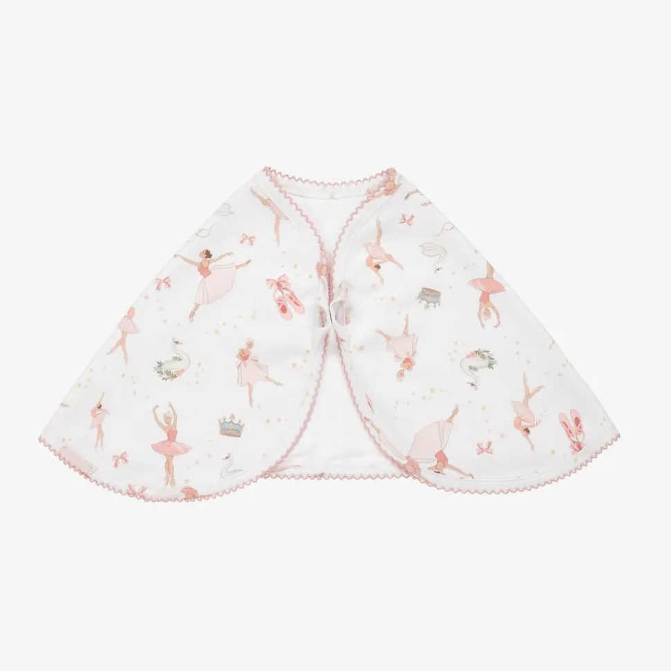 Baby Girls White Cotton Opera Burp Cloth (59cm)