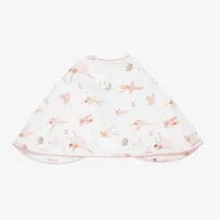 Baby Girls White Cotton Opera Burp Cloth (59cm)