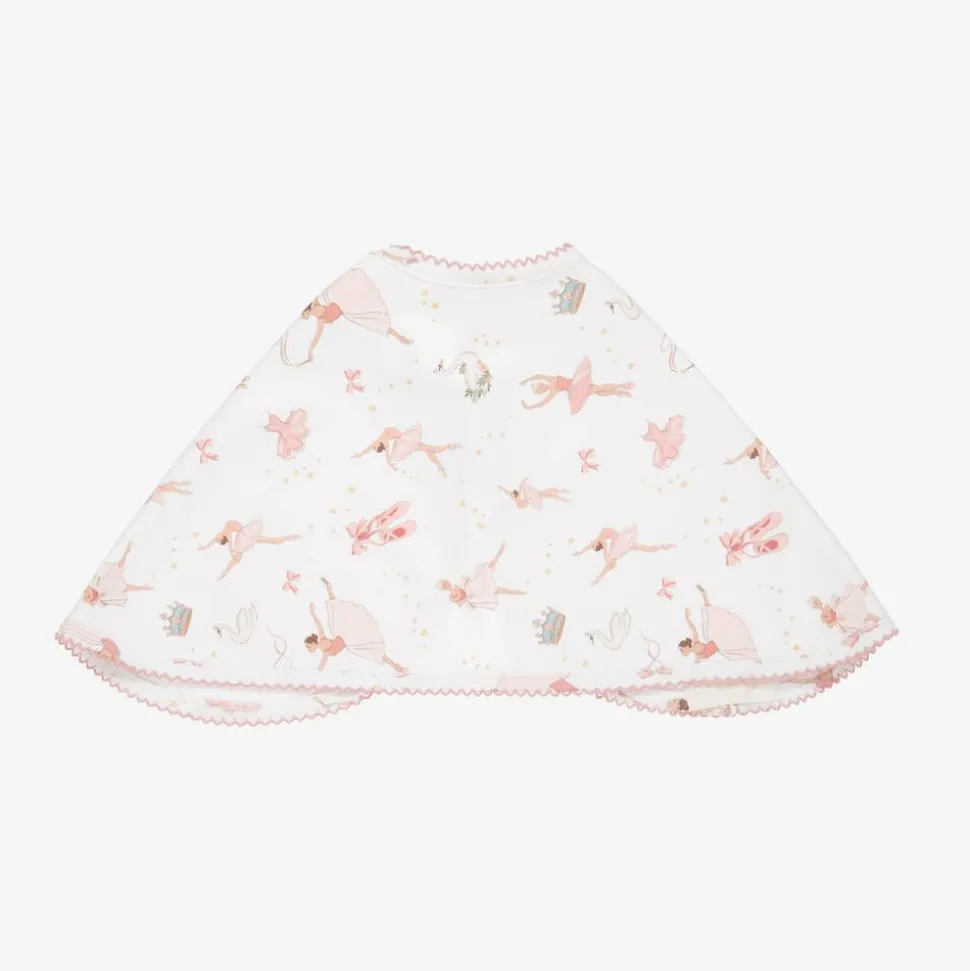 Baby Girls White Cotton Opera Burp Cloth (59cm)