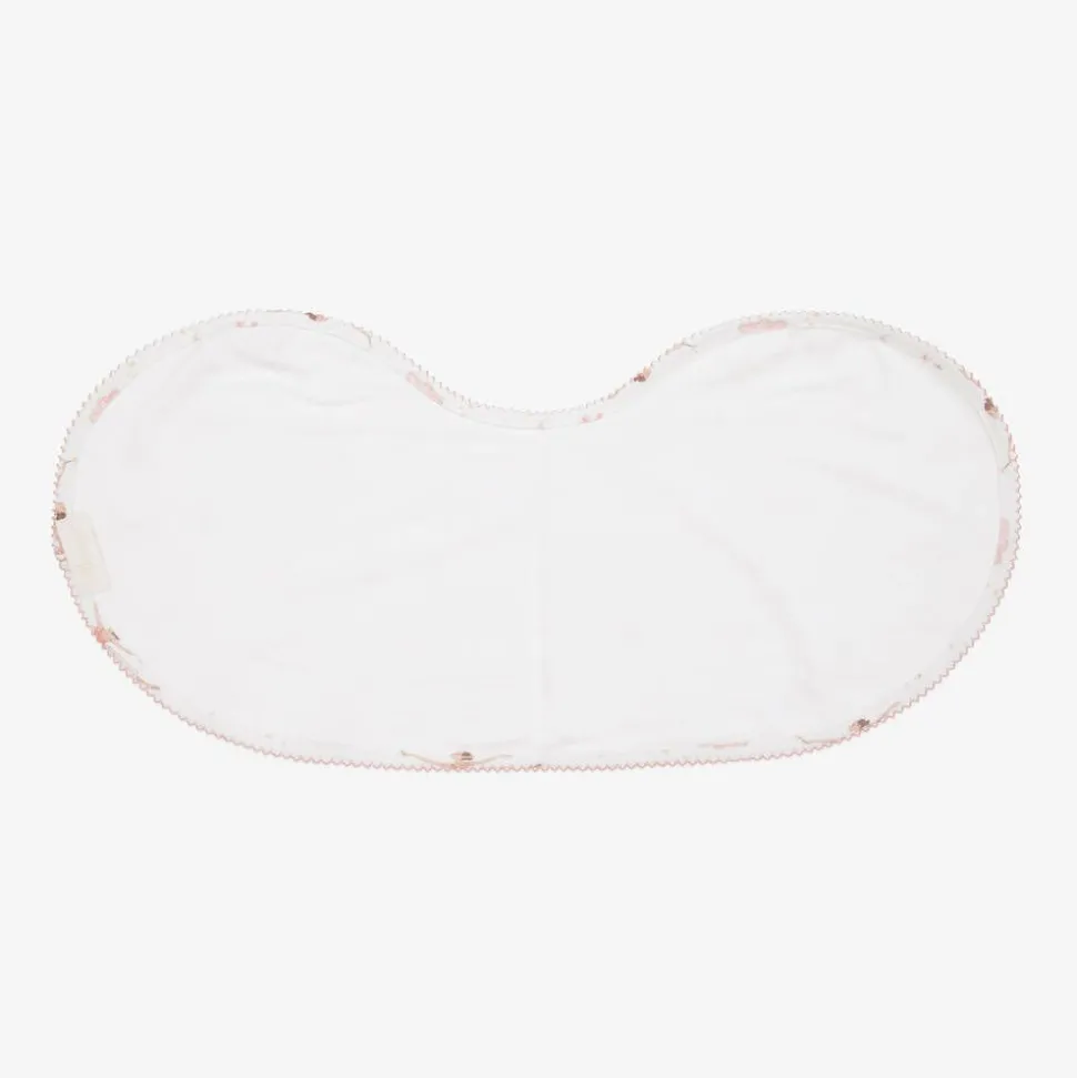 Baby Girls White Cotton Opera Burp Cloth (59cm)