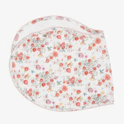 Baby Girls White Cotton Pomegranate Burp Cloth (59cm)