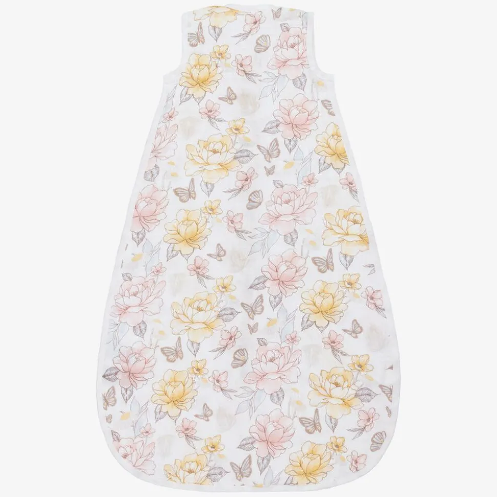 Baby Girls White Cotton Sleeping Bag