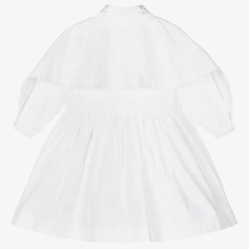 Baby Girls White Cotton Shirt Dress