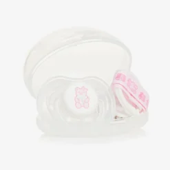 Baby Girls White Dummy & Clip Set
