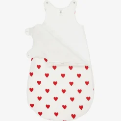 Baby Girls White Hearts Sleeping Bag