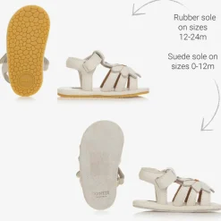 Baby Girls White Leather Daisy Sandals
