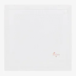 Baby Girls White Personalised Cotton Blanket (88cm)