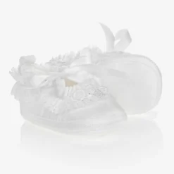 Baby Girls White Silk Shoes