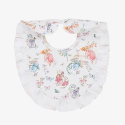 Baby Girls White Supima Cotton Daphne Bib