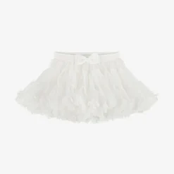 Baby Girls White Tulle Tutu Skirt