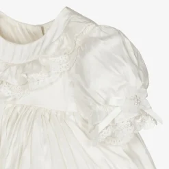 Baby Ivory Silk Dress Set