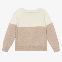 Beige & Ivory Cotton & Cashmere Sweater
